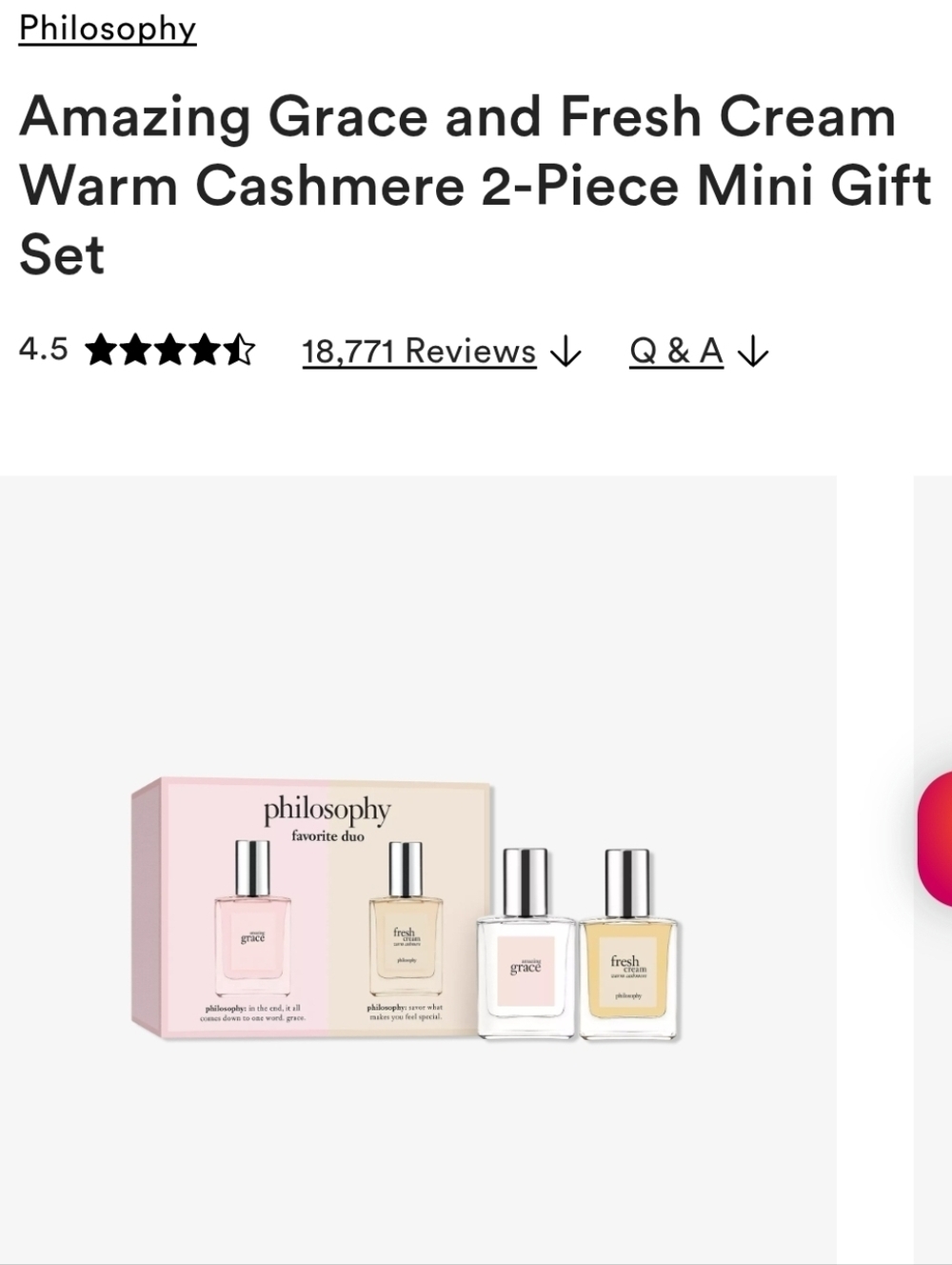 Philosophy Favorite Duo Fragrance Set Fresh Cream Amazing Grace New!
